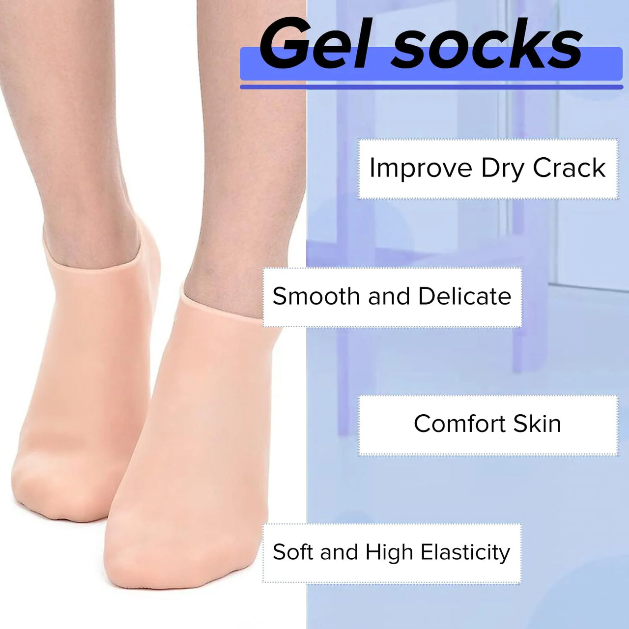 Silicone Socks for CRACKED Heels Relief.